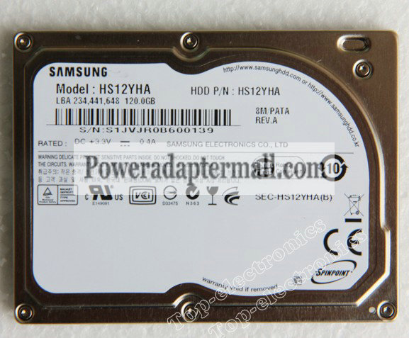 120 GB 1.8" Samsung HS12YHA Replace HS082HB FOR MACBOOK AIR Rev
